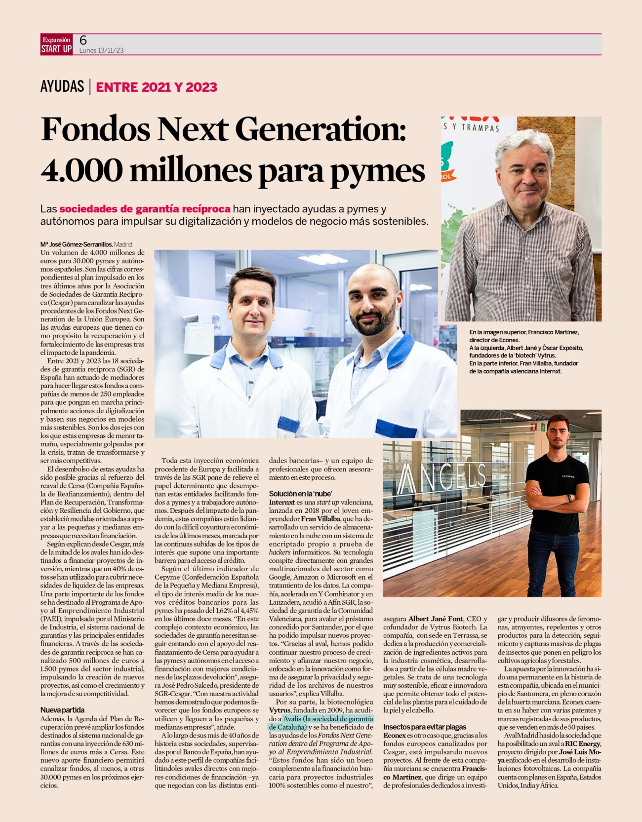 Expansión publica un reportatge sobre las SGR